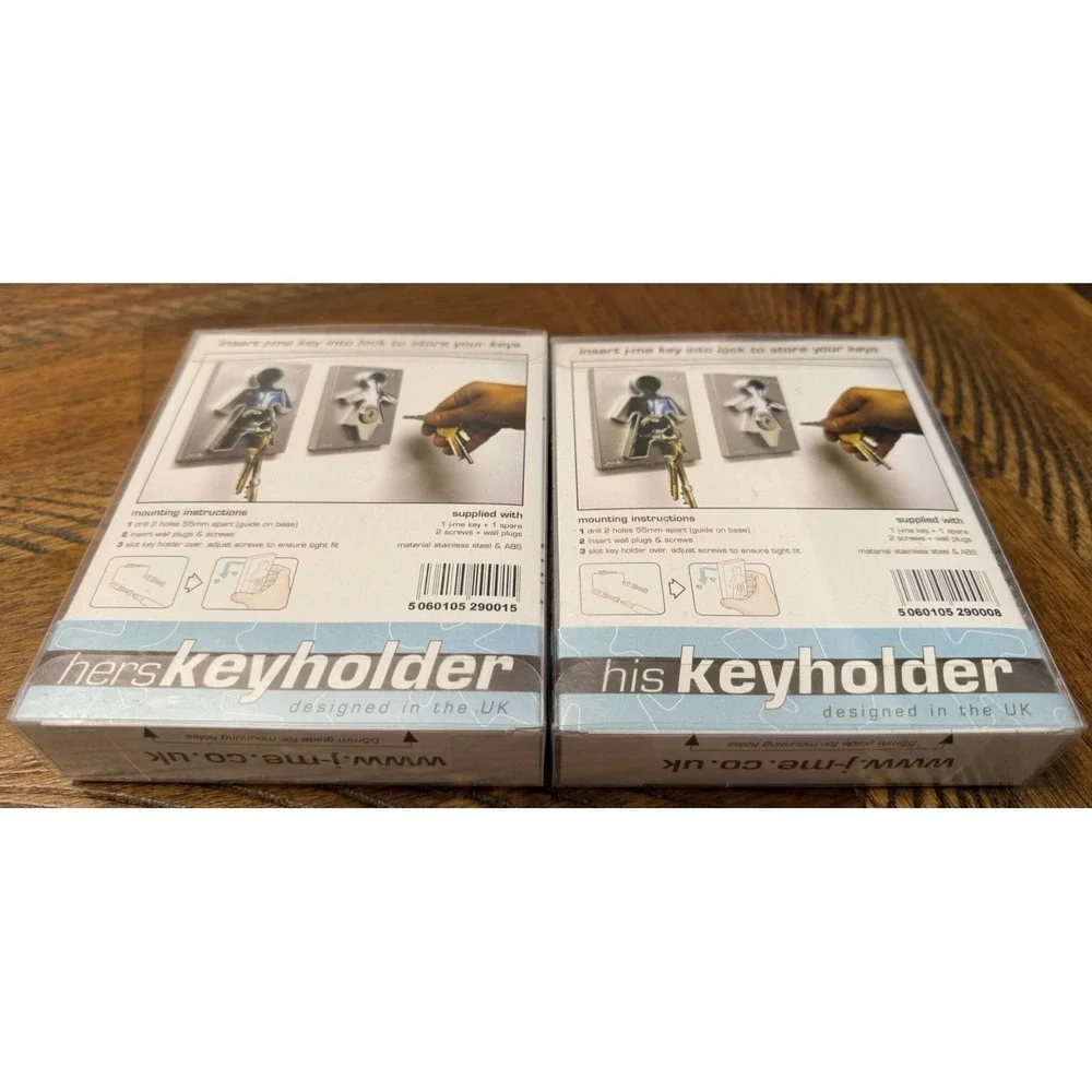Lot of 2 - J-Me His & Hers Keyholders Wall Mounted Key Storage